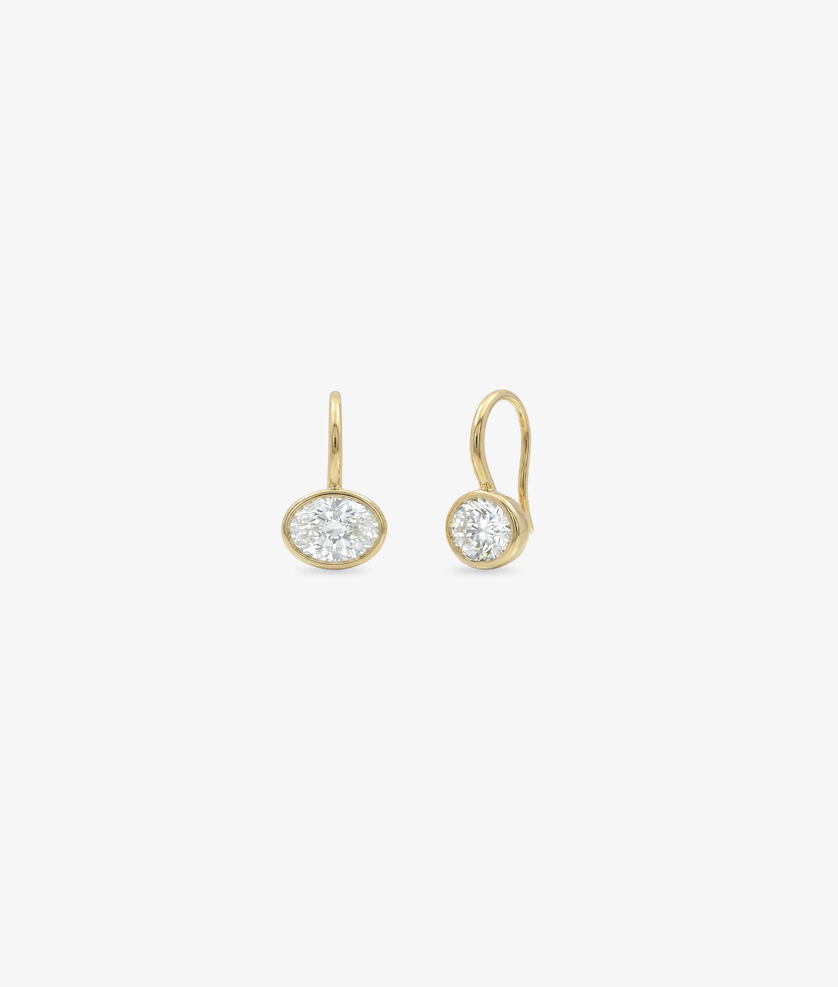 East to West bezel French Hook Earring