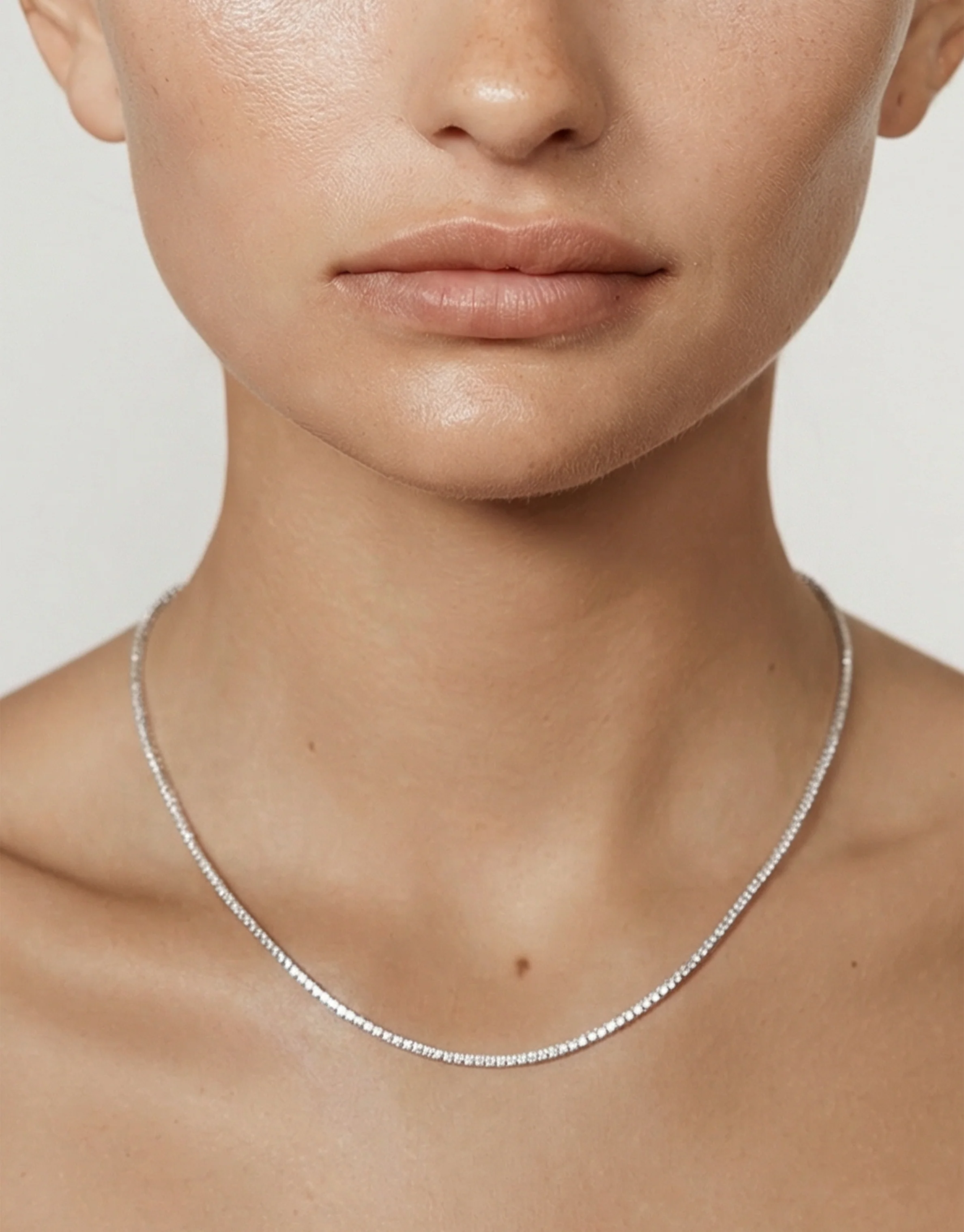 Micro Teeny Tiny Tennis Necklace - Image 3