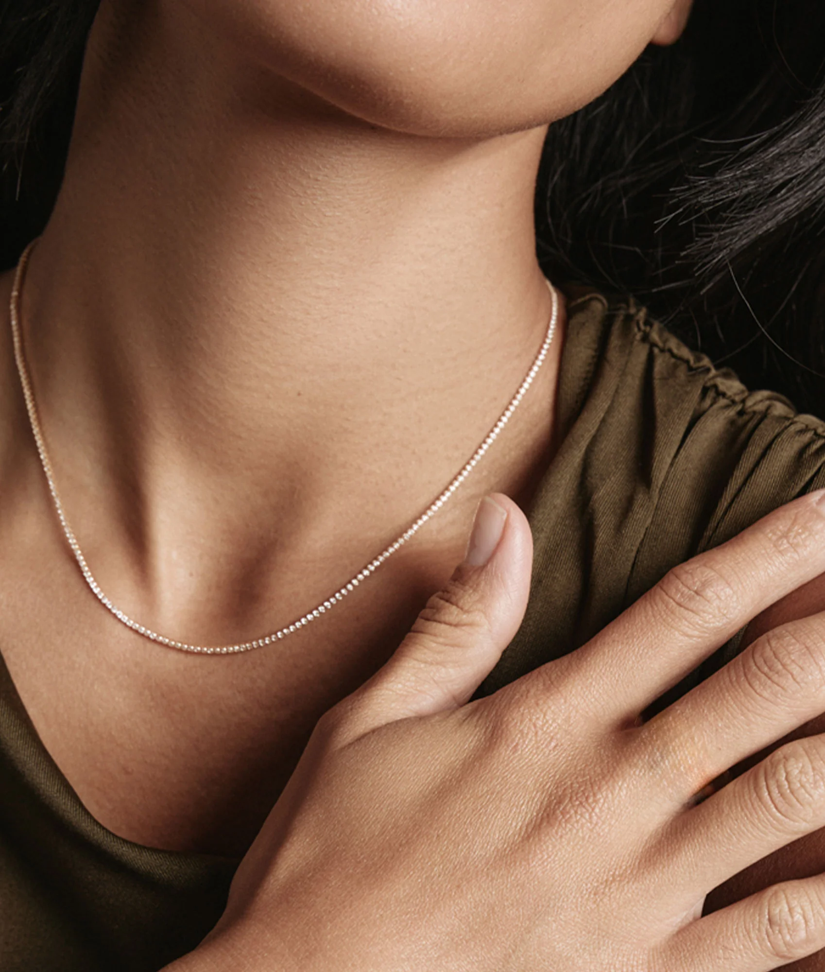 Micro Teeny Tiny Tennis Necklace - Image 4